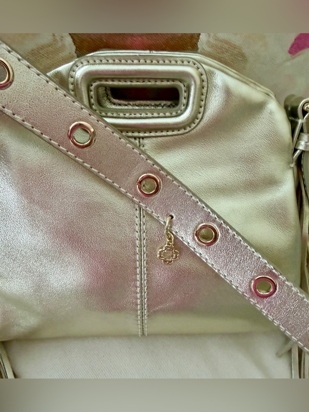 Maje metallic leather Miss M mini bag - Picture 3 of 15
